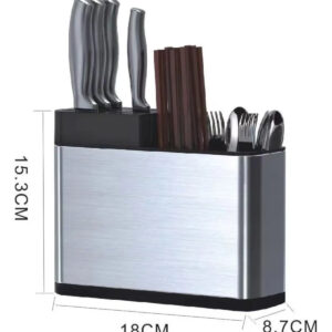 Escorredor Organizador De Talheres Inox Suporte Porta Faca Inox - Imagem 3