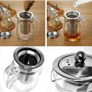 Chaleira De Vidro Com Infusor De Cha Bule Jarra 500ml Vidro - Imagem 9