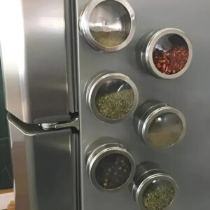 Porta Tempero E Condimento Magnético Em Inox 04 Potes C/ Imã - Imagem 5