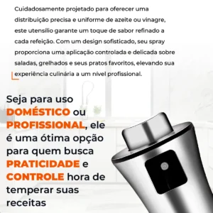 Spray Borrifador Pulverizador De Azeite Culinário 200 Ml Para Cozinha, Sua Comida Com Um Toque Especial - Imagem 7