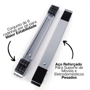 Suporte De Rodinhas Ajustável Para Geladeira Fogão Freezer - Imagem 9