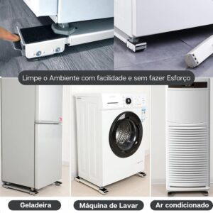 Suporte De Rodinhas Ajustável Para Geladeira Fogão Freezer - Imagem 4
