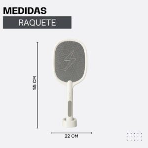 Raquete Mata Mosquitos Elétrica Luminária Armadilha Luz Uv - Imagem 6