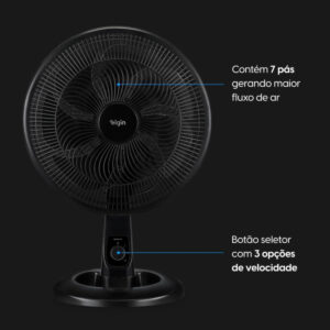 Ventilador de Mesa Elgin Breeze Air Preto 40cm 7 Pás 127v - Imagem 8