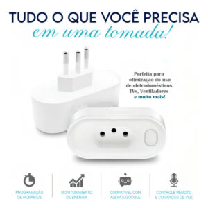 Tomada Inteligente Wi Fi 16a Bivolt Smart Plug Com Monitor De Consumo Automação Residencial - Imagem 3