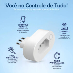 Tomada Inteligente Wi Fi 16a Bivolt Smart Plug Com Monitor De Consumo Automação Residencial - Imagem 4