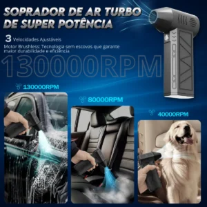 Mini Soprador Ar Secador Turbo Jet Fan Poderosa Velocidade - Imagem 7