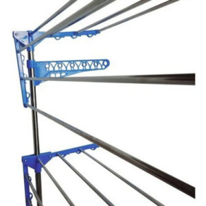 Varal De Roupa Retratil Articulado Dobravel Vertical C/ Roda Cor Azul - Imagem 2