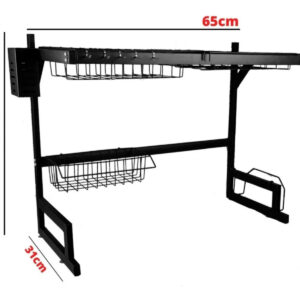 Escorredor De Pia Rack Aço Inoxidável 65cm Organizador Louça - Imagem 2