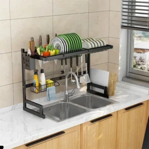 Escorredor De Pia Rack Aço Inoxidável 65cm Organizador Louça - Imagem 7