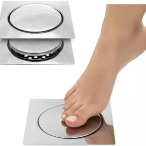 Ralo Click 10×10 Inteligente Pop Up Inox Oculto Invisível Para Banheiro E Cozinhas Acabamento Premium - Imagem 1