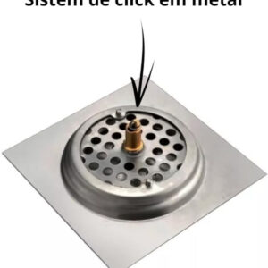 Ralo Click 10×10 Inteligente Pop Up Inox Oculto Invisível Para Banheiro E Cozinhas Acabamento Premium - Imagem 2