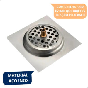 Ralo Click 10×10 Inteligente Pop Up Inox Oculto Invisível Para Banheiro E Cozinhas Acabamento Premium - Imagem 8