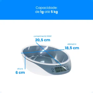 Balança Digital Cozinha Alta Precisão Tigela Alimentos 5kg - Imagem 2