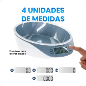 Balança Digital Cozinha Alta Precisão Tigela Alimentos 5kg - Imagem 4