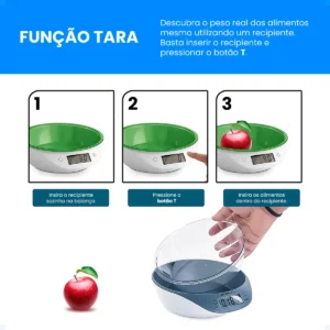 Balança Digital Cozinha Alta Precisão Tigela Alimentos 5kg - Imagem 6