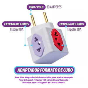 Cubos Benjamin Adaptador De Tomada 10a 20a 4 Entradas - Imagem 6