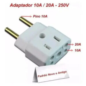 Adaptador Tomada 10 E 20 Amperes Bi Volt Padrao Brasileiro 110V/220V - Imagem 5
