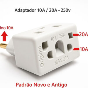 Adaptador Tomada 10 E 20 Amperes Bi Volt Padrao Brasileiro 110V/220V - Imagem 7