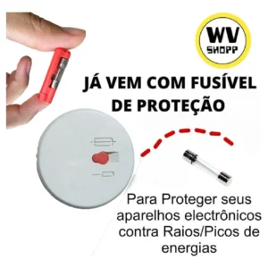 Filtro De Linha 5 Tomadas Sem Fio Portatil C/fusível - Imagem 5