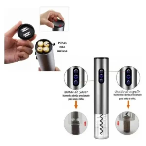 Kit Abridor Vinho Automático À PILHA Com Acessórios - Imagem 3