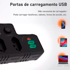 Benjamim Adaptador Universal Tomada Usb Tipo C Filtro Linha - Imagem 5
