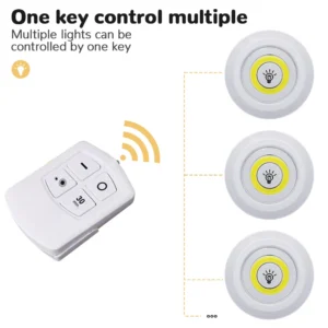 3 Luminárias Lâmpada Led Spot Sem Fio Portátil Controle Remoto - Imagem 4