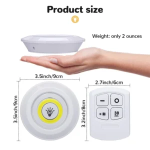 3 Luminárias Lâmpada Led Spot Sem Fio Portátil Controle Remoto - Imagem 6