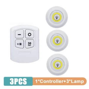 3 Luminárias Lâmpada Led Spot Sem Fio Portátil Controle Remoto - Imagem 7