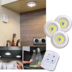 3 Luminárias Lâmpada Led Spot Sem Fio Portátil Controle Remoto - Imagem 11