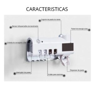 Dispenser Automático Pasta De Dente + Suporte De Escovas Uv - Imagem 3