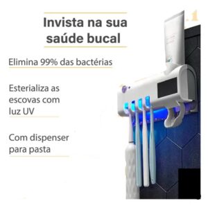Dispenser Automático Pasta De Dente + Suporte De Escovas Uv - Imagem 13