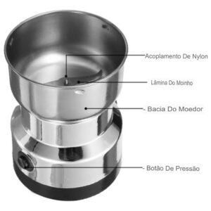 Moedor Triturador Elétrico De Café Grãos 150w Aço Inoxidável 220V - Imagem 4