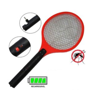 Raquete Elétrica Mata Mosquito Dengue Insetos Recarregável - Imagem 2