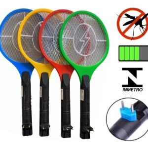 Raquete Elétrica Mata Mosquito Dengue Insetos Recarregável - Imagem 7