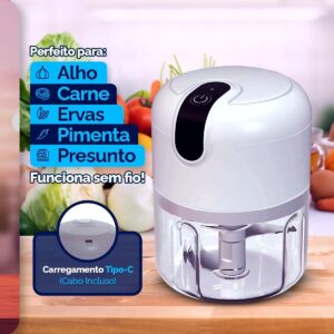 Mini Processador De Alimentos Bivolt Moedor Elétrico S/fio - Imagem 2