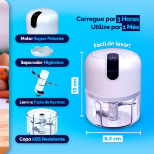 Mini Processador De Alimentos Bivolt Moedor Elétrico S/fio - Imagem 11
