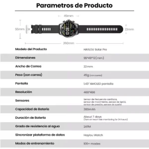 Smartwatch Haylou Solar Pro Amoled A Prova Dagua - Preto - Imagem 7