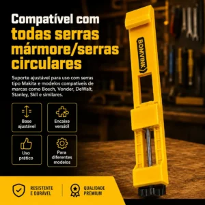 Guia Base De Serra Circular Gabarito Maquina Corte Ajustavel - Imagem 7