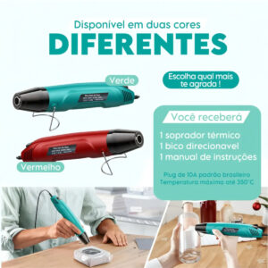 Soprador Térmico Pistola Portátil C/ Bico 320w Quente 110v Cor Sortida - Imagem 6