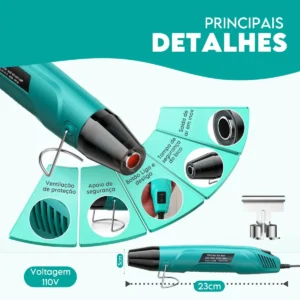 Soprador Térmico Pistola Portátil C/ Bico 320w Quente 110v Cor Sortida - Imagem 7