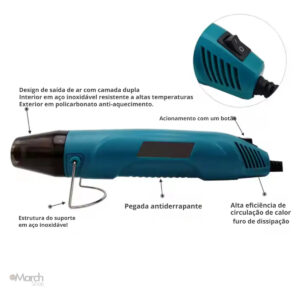 Soprador Térmico Pistola Portátil C/ Bico 320w Quente 110v Cor Sortida - Imagem 3