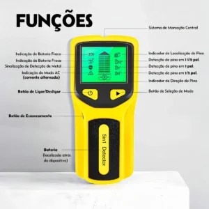 Detector de Metais 5 em 1 Bomvink Para Fios e Madeira - Imagem 7