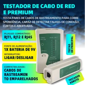 Kit Ferramentas Rede Informática Testador DE CABO Lan ALICATE Crimpar Rj45 DECAPADOR - Imagem 5