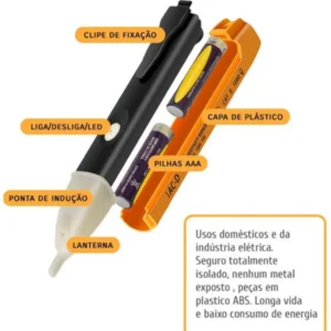 Caneta Detectora De Tensão Corrente Elétrica Teste Sonoro - Imagem 3