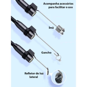 Endoscópio Industrial Micro Câmera 0.8mm Sonda 10m Inspeção - Imagem 8