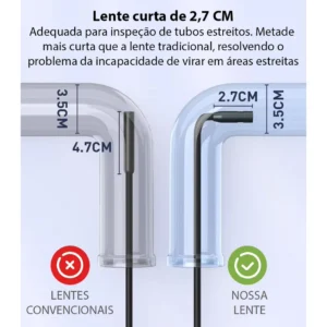 Endoscópio Industrial Micro Câmera 0.8mm Sonda 10m Inspeção - Imagem 9