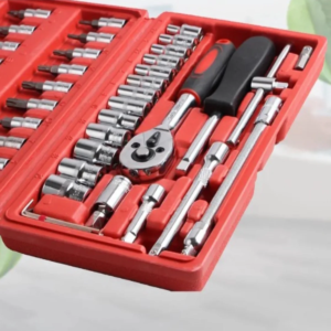 Conjunto Chaves Canhao Catraca 46 Peças Profissional Ferramentas Robustas de Fácil Manuseio - Imagem 2