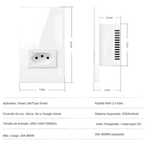 Tomada Inteligente 10a Touch Espelhado Wifi Automação Alexa - Imagem 7