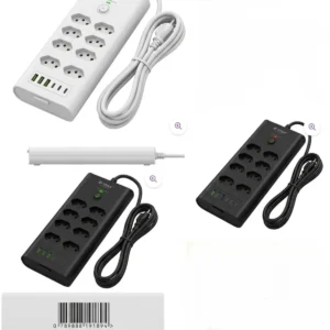 Extensão Filtro 8 Tomadas 10A 16A 20A + 3 Usb + 3 Usb-c Branco - Imagem 3